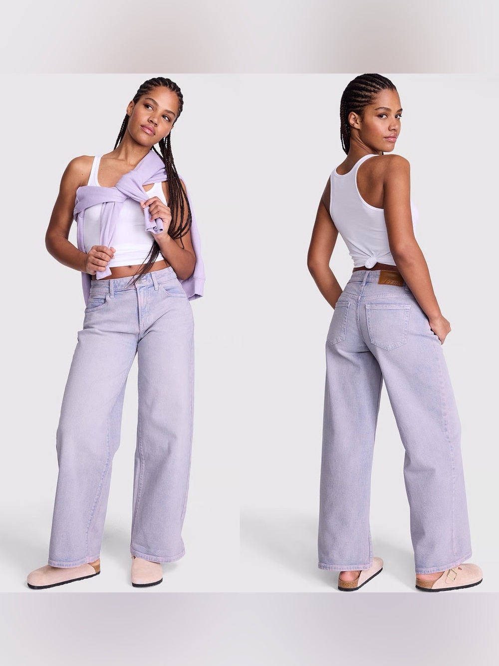 PINK Baggy Wide Leg Victoria's Secret Women's Mid- Rise Jeans